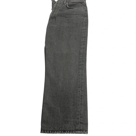 AGOLDE Lana Womens Sz 28 High Rise Straight Leg Jeans Lava Button Fly Frayed Hem - Picture 6 of 11